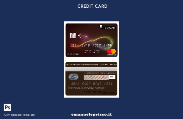 modello mastercard della banca Bulgaria Post in stile verificato